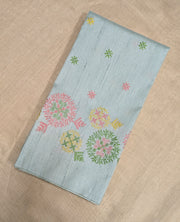 sky blue manjiri kasuti embroidered blouse front angle