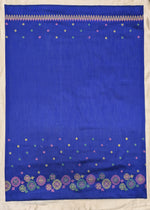 Load image into Gallery viewer, royal blue manjiri kasuti embroidered blouse neckline detail
