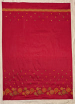 Load image into Gallery viewer, maroon manjiri kasuti blouse with neckline embroidery detail
