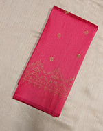 Load image into Gallery viewer, Close-up red kasuti blouse embroidery detail on fabric
