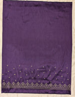 Load image into Gallery viewer, Back hook detail of purple kasuti embroidered blouse
