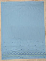 Load image into Gallery viewer, Back hook detail of sky blue kasuti blouse with traditional stitch
