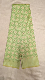 Load image into Gallery viewer, Light green chaya kasuti blouse side angle showing embroidery details
