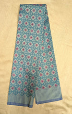 Load image into Gallery viewer, Light blue chaya kasuti blouse side angle highlighting embroidery
