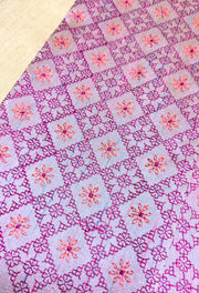 Light purple chaya kasuti blouse with embroidered motifs front view