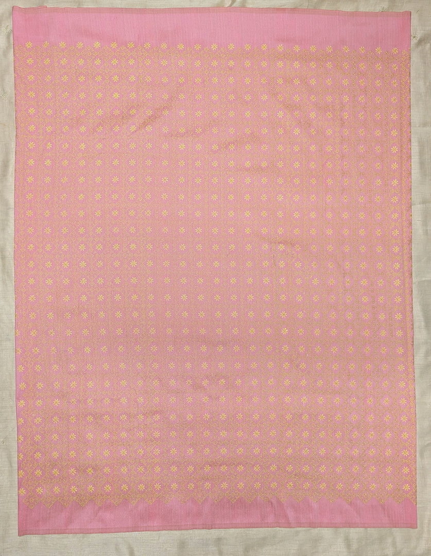 Baby pink chaya kasuti blouse back neckline with embroidery detail