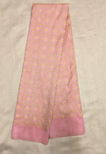 Load image into Gallery viewer, Baby pink chaya kasuti blouse side angle showing embroidery details
