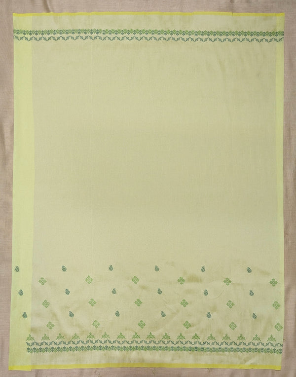 Lemon kanika kasuti blouse back view showing kasuti embroidery