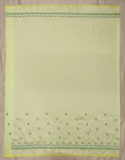 Lemon kanika kasuti blouse back view showing kasuti embroidery