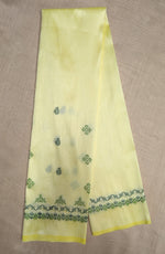 Load image into Gallery viewer, Lemon kanika kasuti blouse back neckline embroidery detail

