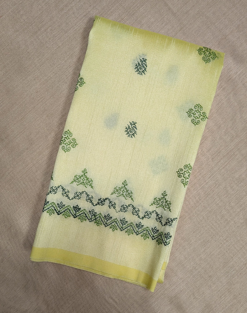 Lemon kanika kasuti blouse with floral embroidery front view