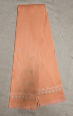 Load image into Gallery viewer, Peach kanika kasuti blouse sleeve embroidery close-up
