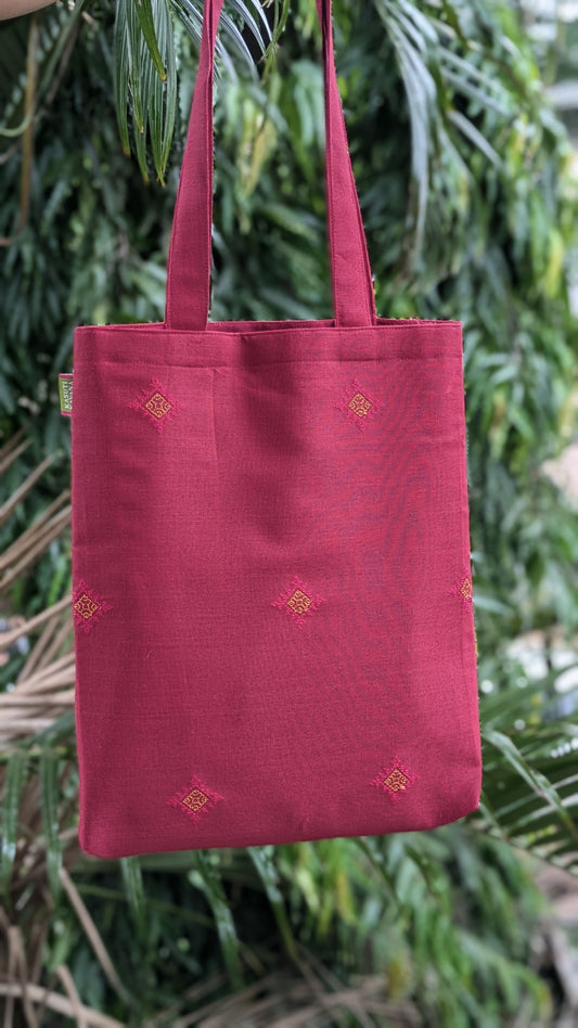 Red Kasuti Sitara Tote Bag