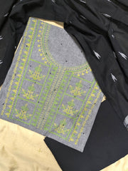 Handloom Cotton Tulsi Checks Kurta Set