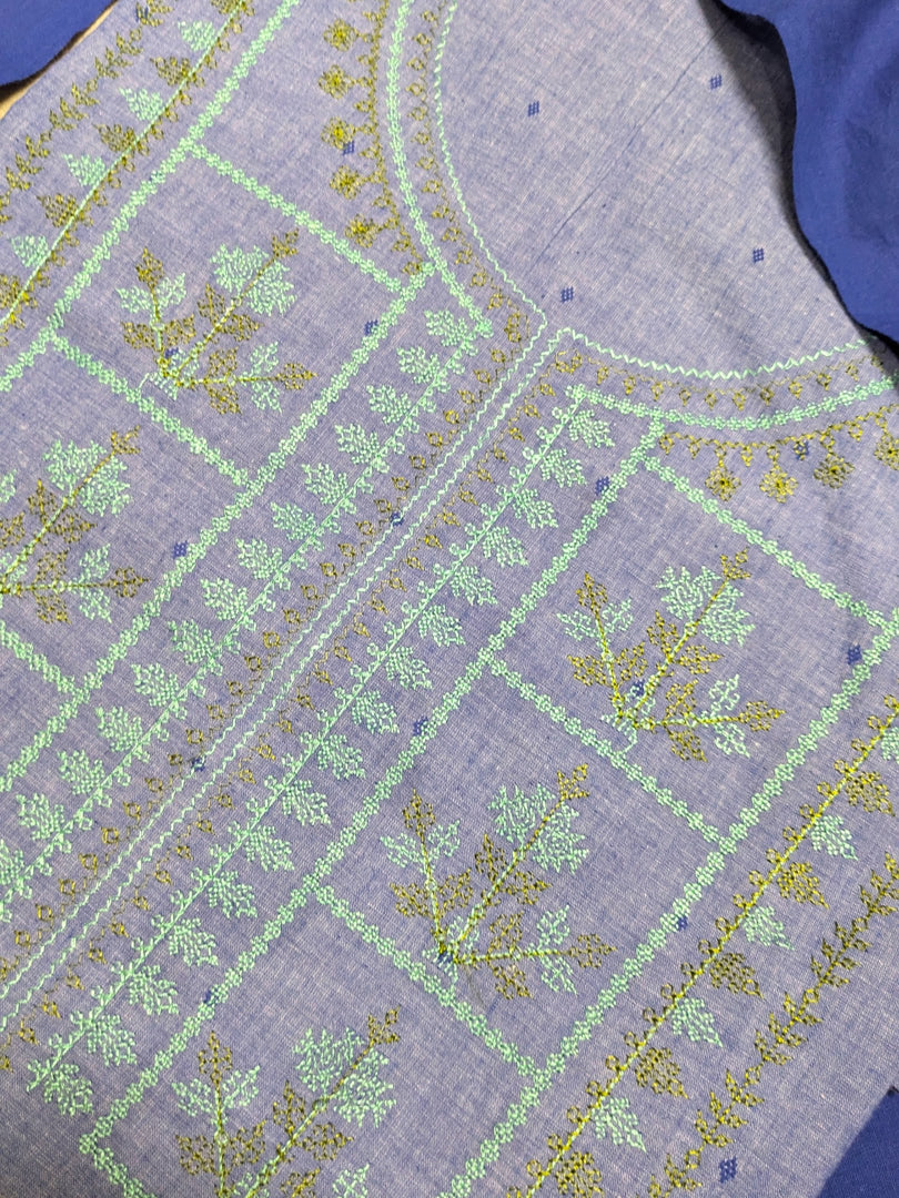 Handloom Cotton Tulsi Checks Kurta Set