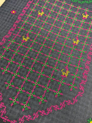 Black Handloom Cotton Jinki Kurta Material