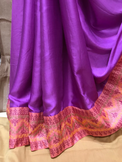 Purple Maharani Border Saree