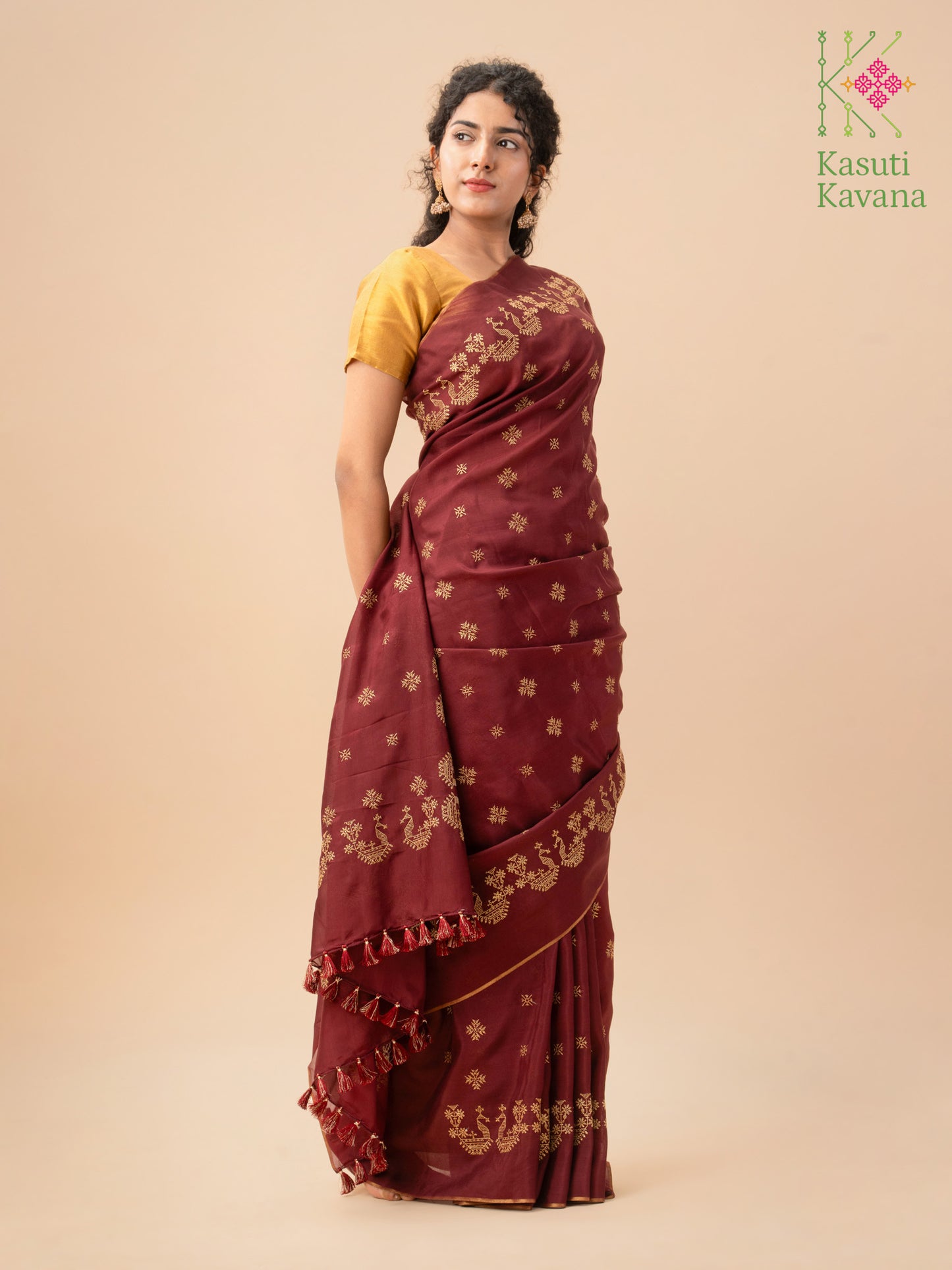 Ruby Golden Goose Saree