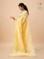 Load image into Gallery viewer, Lemon kasuti saree blouse back detail with floral embroidery
