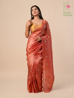 Load image into Gallery viewer, faluda mirror saree in orange front angle

