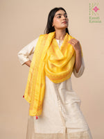 Load image into Gallery viewer, Sunflower yellow stole in classic style with embroidery motifs
