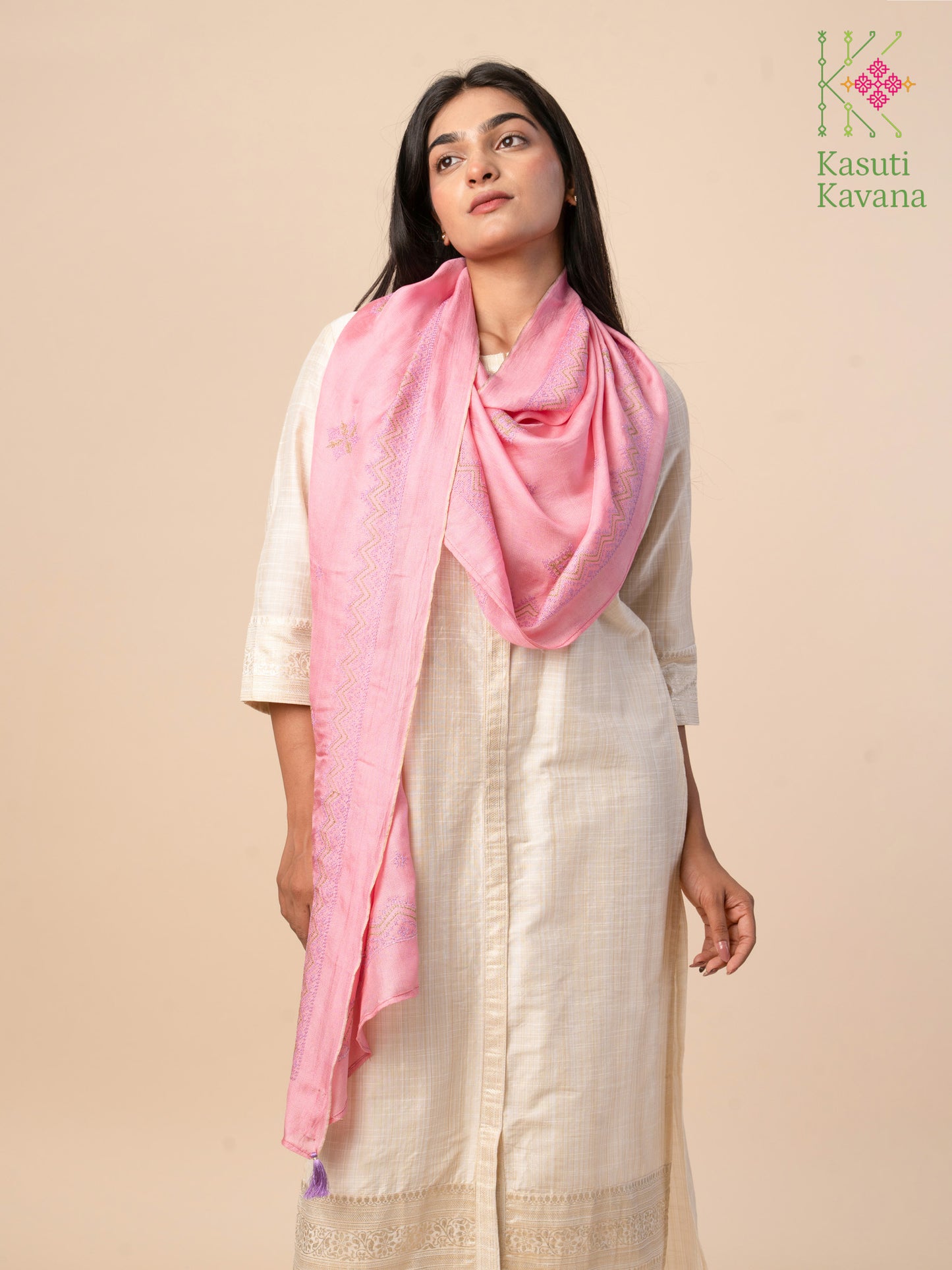 Lilac Classic Kasuti Stole