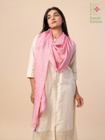 Load image into Gallery viewer, embroidered lilac kasuti stole flat-lay view
