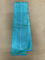 Load image into Gallery viewer, Seagreen kasuti stripes blouse with front kasuti striped embroidery
