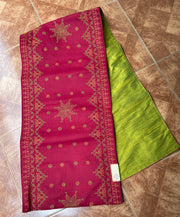 Chilli red table runner flat-lay showing woven fabric texture