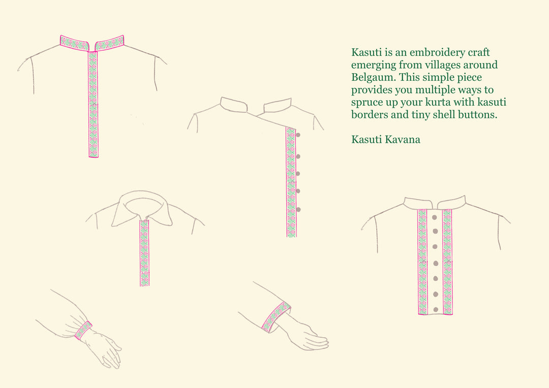 Illustration of pink tulsi kurta piece highlighting fabric weave