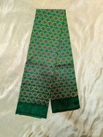 Load image into Gallery viewer, back design of deep green kasuti bloom blouse with floral embroidery
