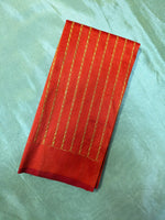Load image into Gallery viewer, embroidery detail close-up of orange samay kasuti blouse
