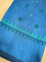 Load image into Gallery viewer, back hook design of ananda blue diamond kutchwork blouse with embroidery
