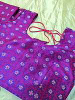 Load image into Gallery viewer, embroidery detail close-up on purple chaya kasuti stitched blouse
