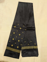 Load image into Gallery viewer, embroidery close-up on black diamond kutchwork blouse neckline

