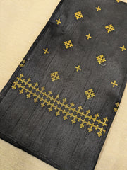 black kutchwork blouse with diamond embroidery motifs front view