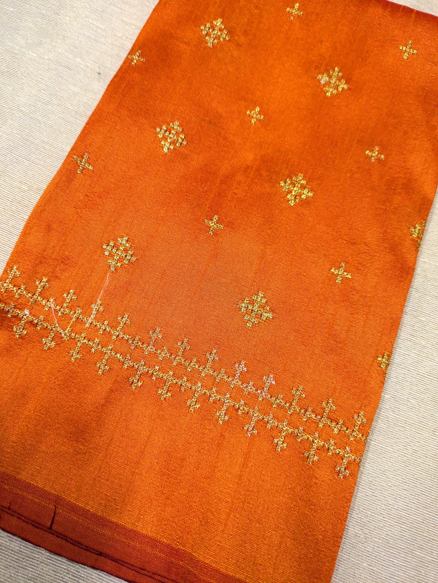 Orange Diamond Kutchwork Blouse