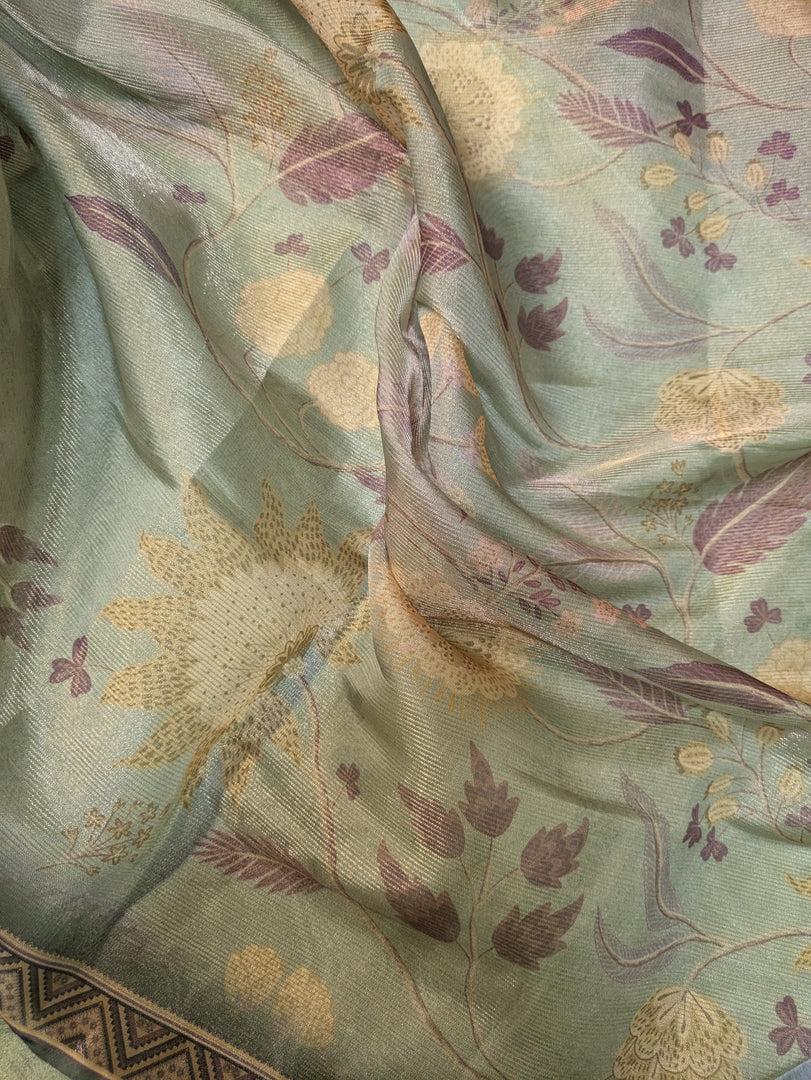 sage green sharvari kurta full set showing dupatta and pants combination