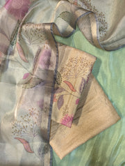 beige sharvari kurta full set with embroidered kurta and matching dupatta