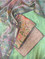 Load image into Gallery viewer, light pink sharvari kurta full set with embroidery front displayed
