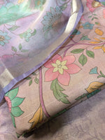 Load image into Gallery viewer, light pink sharvari kurta full set with dupatta and embroidery visible
