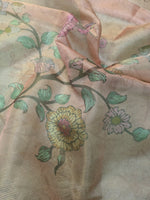 Load image into Gallery viewer, peach sharvari kurta full set highlighting embroidered kurta design
