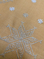 Load image into Gallery viewer, mustard hampi table runner with fabric weave close-up view
