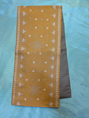 mustard hampi table runner with handwoven texture and border pattern