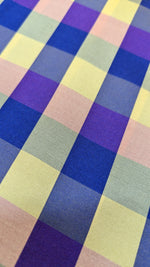Load image into Gallery viewer, purple rekha checks saree combo showing saree weave and blouse detail
