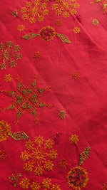 Load image into Gallery viewer, red bloom kasuti cotton saree with embroidery front angle
