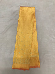 Gold peacock kasuti blouse with front embroidered peacock design