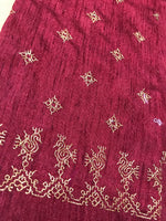 Load image into Gallery viewer, Maroon peacock kasuti blouse showing close-up embroidered peacock motif
