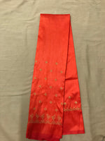 Load image into Gallery viewer, Orange peacock kasuti blouse with front embroidered peacock design

