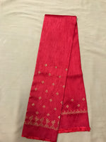 Load image into Gallery viewer, Red peacock kasuti blouse front with embroidered peacock design
